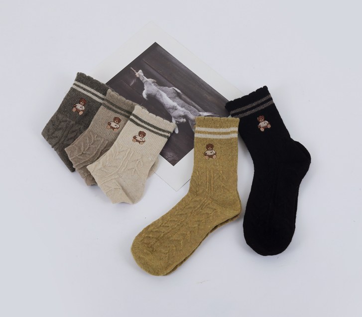 bare embroidered wool socks