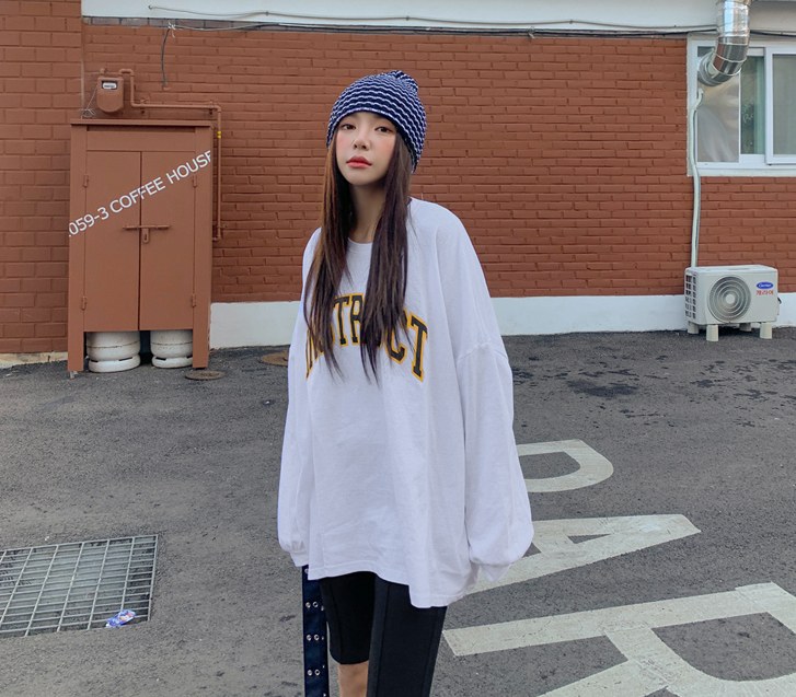 Ins lettering boxy long sleeve tee