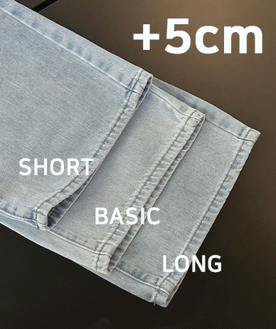 Lude Cutting Cool Wide Denim Banding Pants (Short/Basic/Longver)