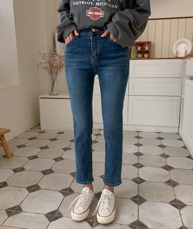 Mock Denim Banding Skinny Pants