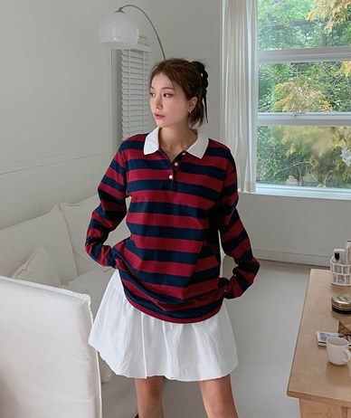 Teak Stripe Kara Long t shirts