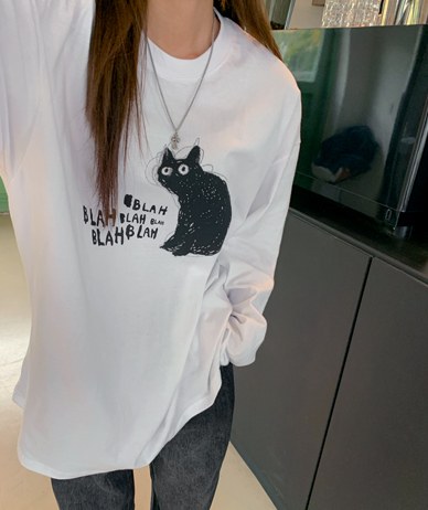 [Unisex]Cat-Yeom Boxy Long-sleeve Long t-shirts