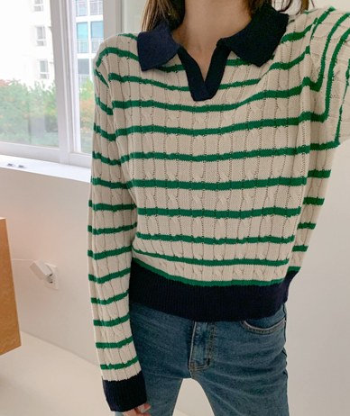 Momo Stripe Twiddle Open Kara Knit