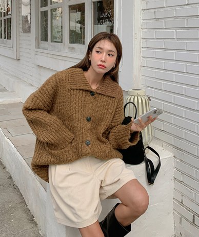 Ruri Polo Knit Cardigan