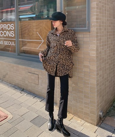 Nia Leopard Fleece Shirt Jacket