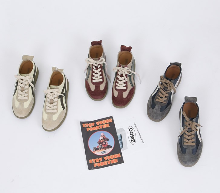 Delphi Suede color combination Cowhide shoes (model wearing size 240, 245)