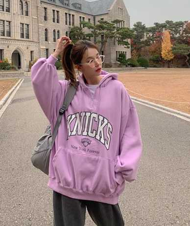 Nicks Nayeom Yanggimo Half Zip Up Hoodie