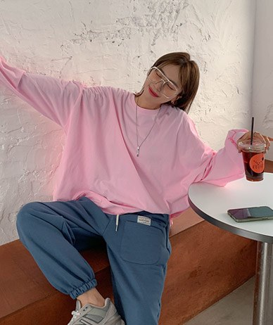 Baining Color Basic Long-sleeve T-shirt