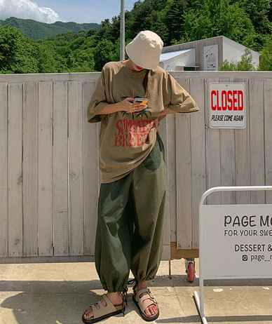 Claude Linen color combination wide string pants