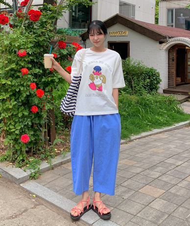 Candy Pigment Banding Wide Pants