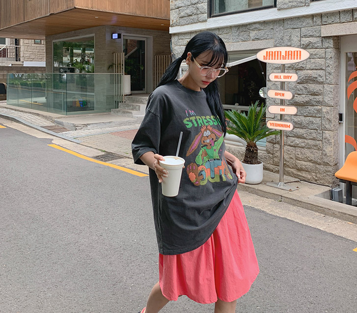 [Unisex] Crazy Rabbit Na-Yeom Pigment Short Sleeves T-shirt