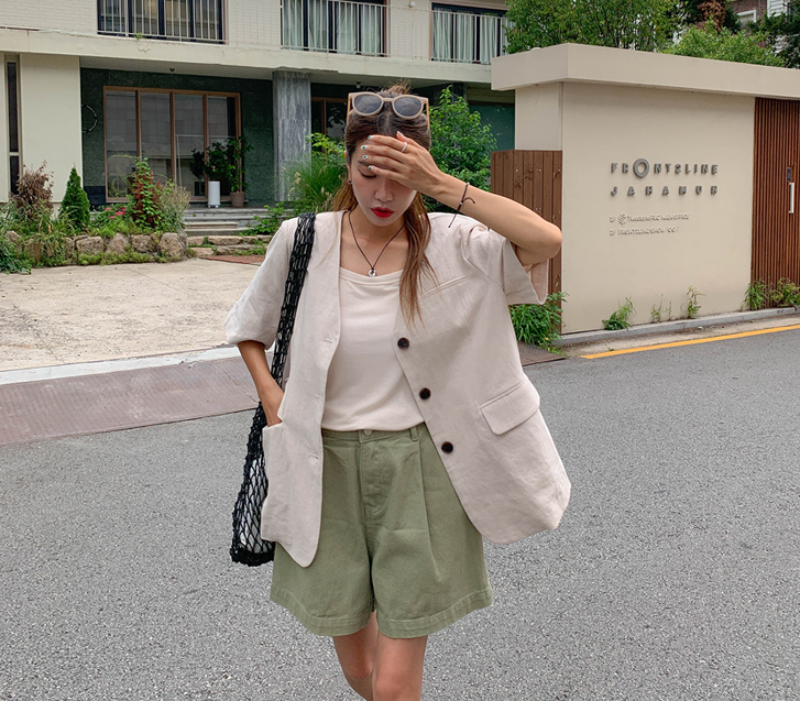 Behol Linen V-neck Short-sleeve Jacket