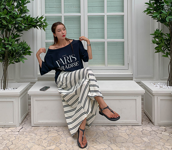 Stripe Banding Rong skirt