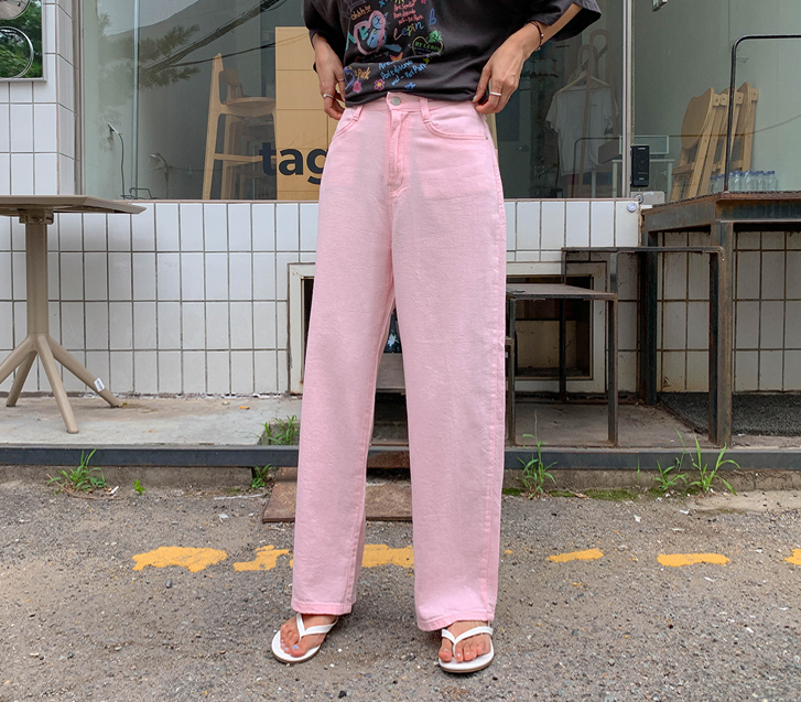 Chid Cotton Linen Banding Wide Pants