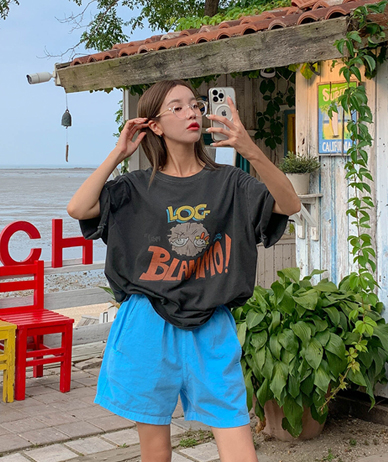 Neon Color Summer Pigment Banding Shorts