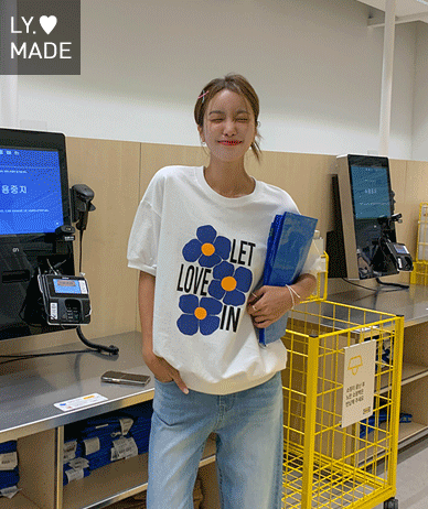 Flower Rib Nayem Short-sleeve Sweatshirt