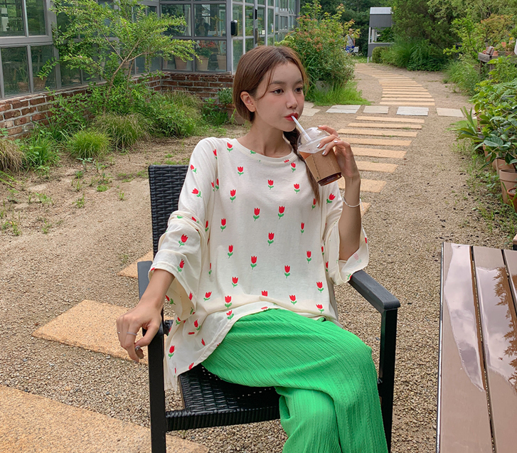 Tulip Patterns Dyed Team T-shirt
