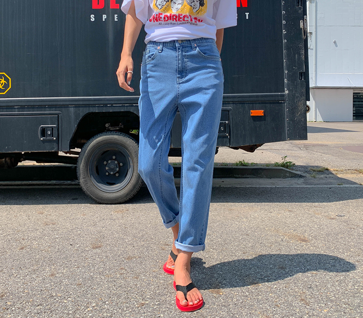 Calling Denim Banding Semi-Baggy Pants