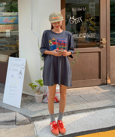 [Unisex] Cowboy Dye Short-sleeve Long T-shirts