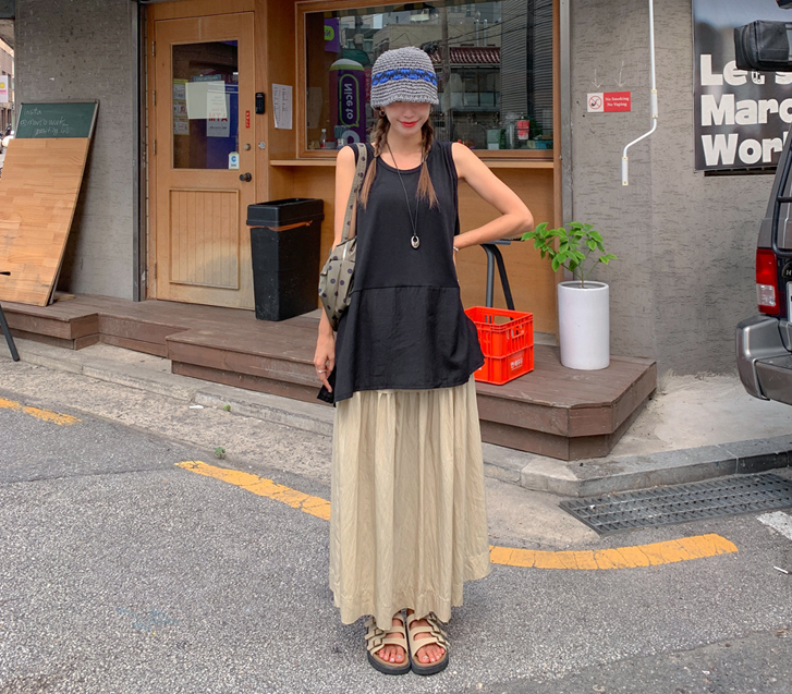 Rush Flare Shirring Rong Skirt