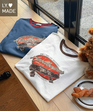 Skateboard dyed color combination short sleeves T-shirt