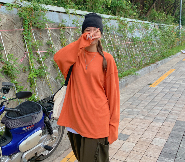 [Unisex] Ochi Waffle String Long-sleeve T-shirt