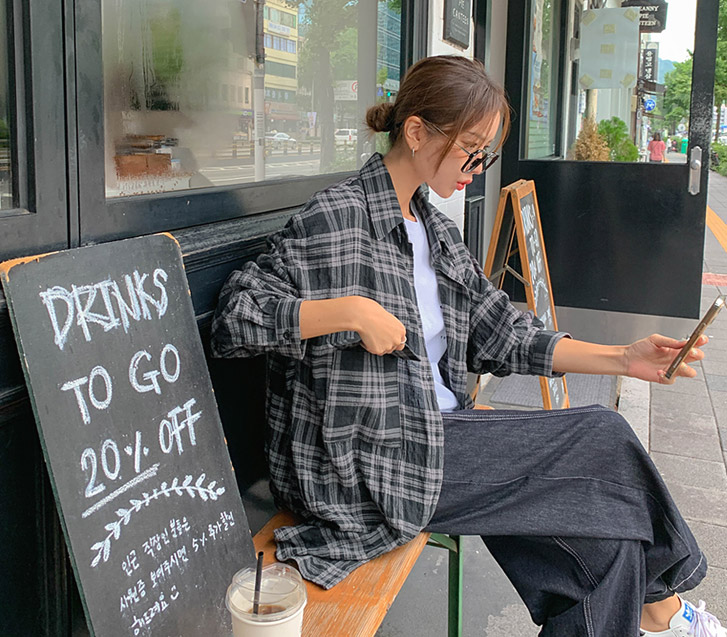 Diline Check Pocket Large Shirt