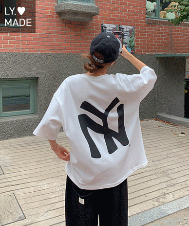 [Unisex] NY Bold Dye Overfit 3/4 Sleeve T-shirt