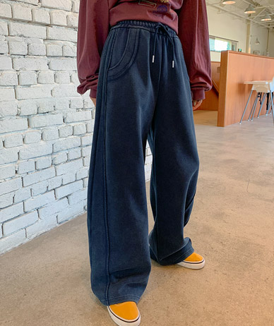 [Unisex] Vete Pigment Washing Twill Wide Pants