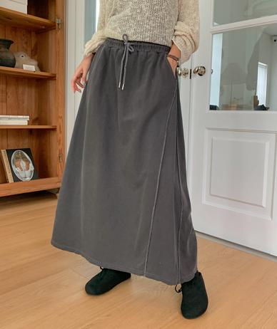 Catch Pigment Stitch Cut Banding Rong Skirt