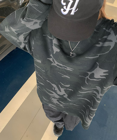 [Unisex] Vintage Camo Waffle Long T-shirts