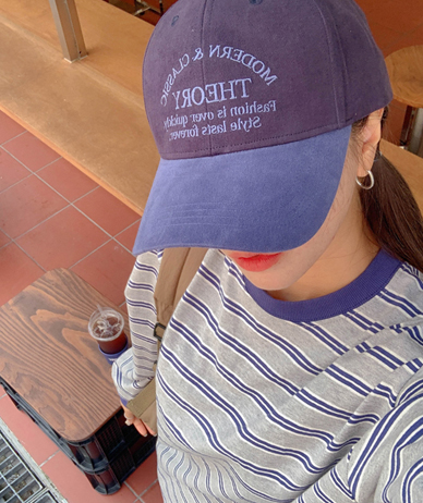THEORY embroidered color combination ball cap