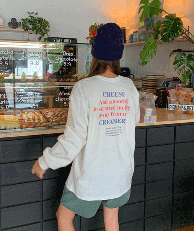 Cheese-dyed Long-sleeve Long t-shirts