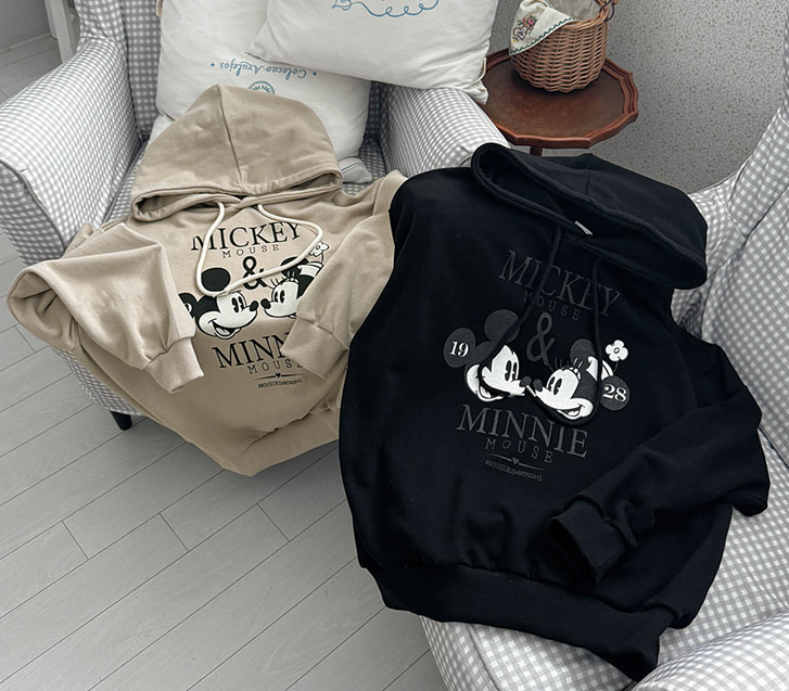 [10% off special sale] Mickey Minnie printed long-sleeve hoodie