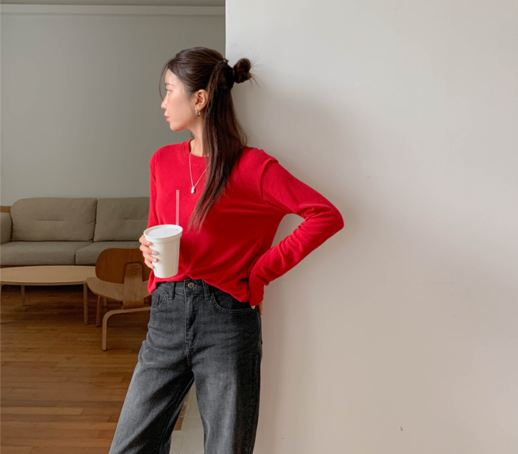 Emma Corrugated Round neck Long-sleeve T-shirt