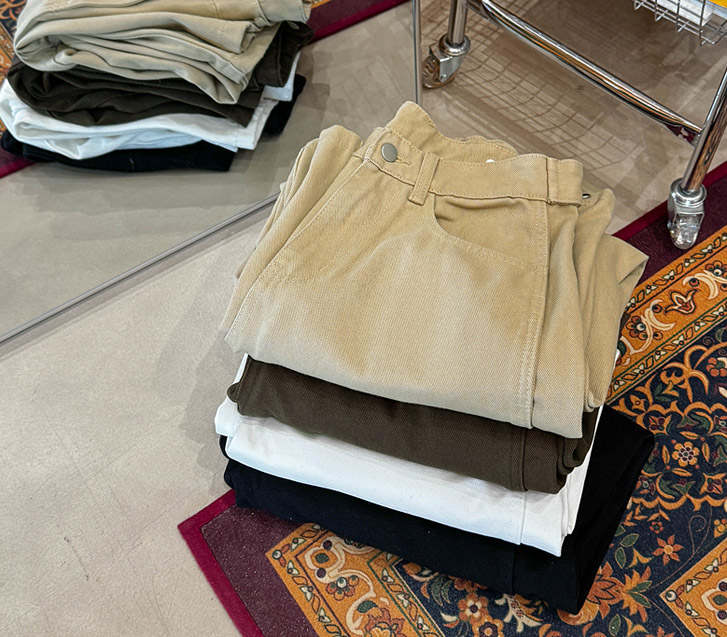 Telly Side Cut Snap Cotton Wide Pants (Short/Basic/Longver)