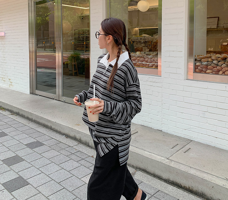 Czech Dangara Kara Button Long-sleeved T-shirt