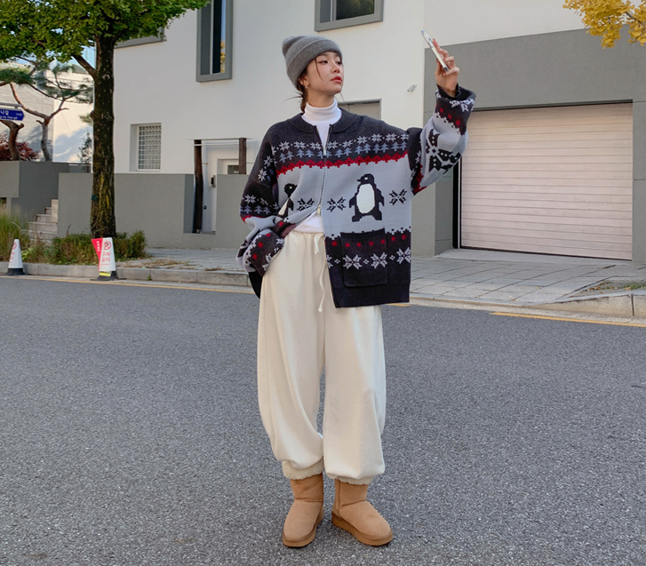 Dope outer fleece corrugated pintuck banding wide pants