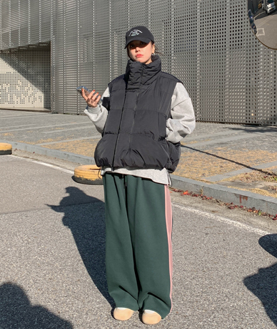 Woody Russell napping wide training pants