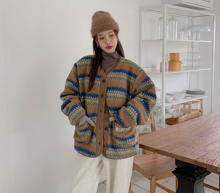 Ethnic Patterns Dumble Corduroy Color Combination Jumper