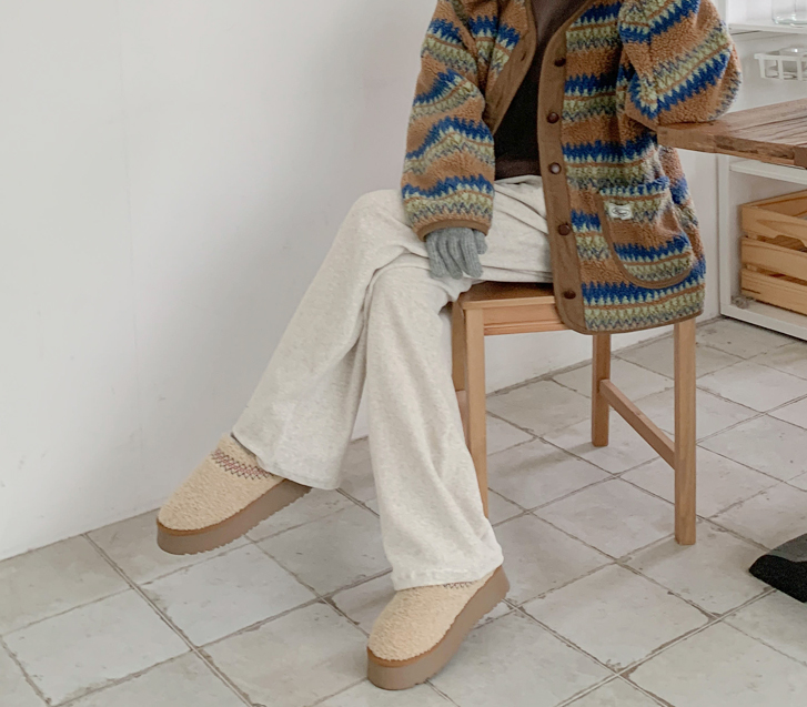 Pendant Corrugated Velour Wide Training Pants