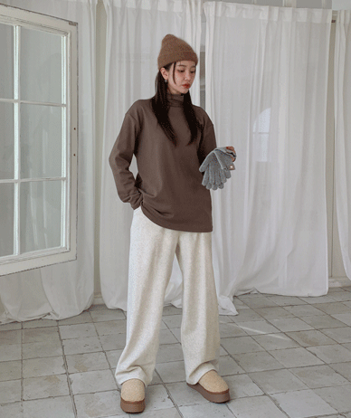 Pendant Corrugated Velour Wide Training Pants