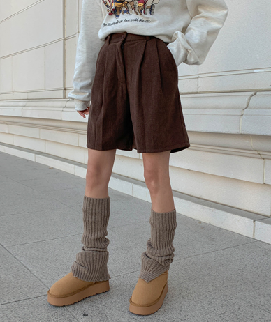 Ripol Corduroy Banding Raised Fleece 4-part Shorts (Short/Basic version)