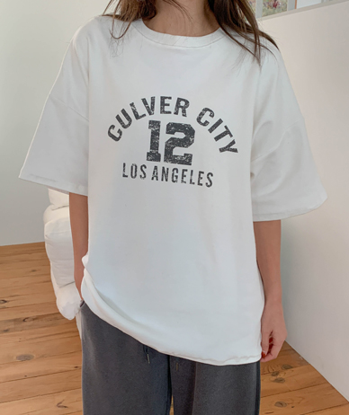 Culver dyed peach fleece short-sleeve T-shirt