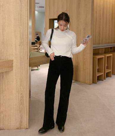 Onitsu Corduroy Napping Banding Bootcut Pants