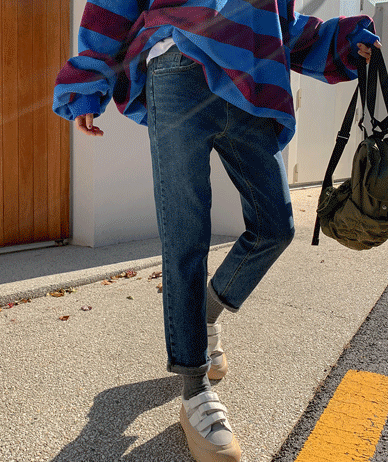 Unknown napping banding semi straight pants