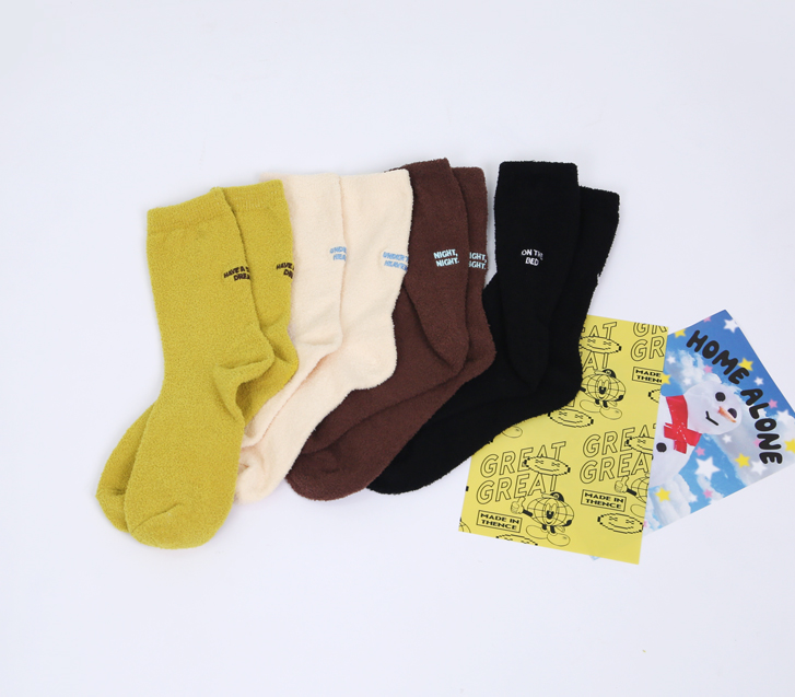 Sweet embroidered microfiber socks