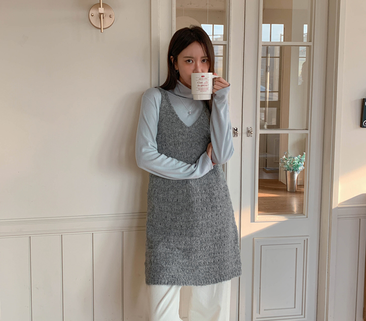 Miffy Skasi Punching Wool Sleeveless Shirts One Piece