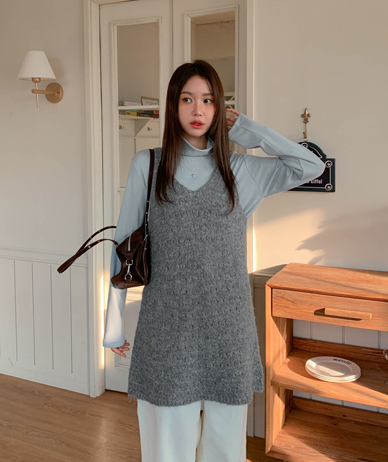 Miffy Skasi Punching Wool Sleeveless Shirts One Piece