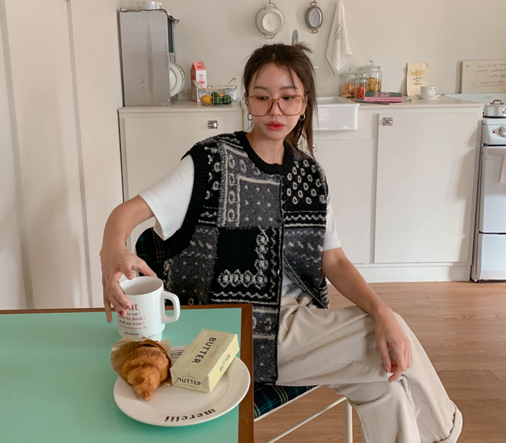 Eve Patterns Button Knit Vest